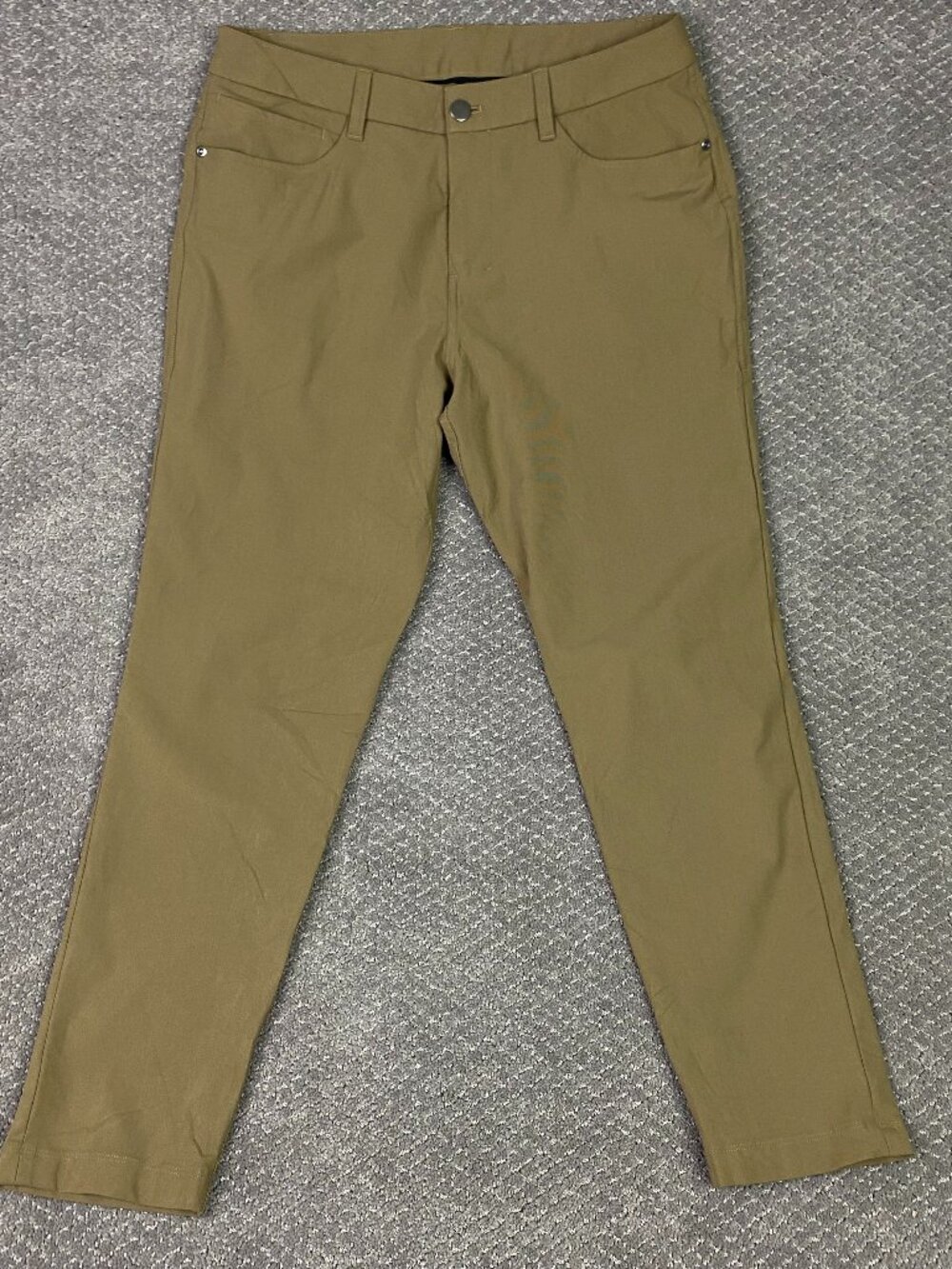 Lululemon ABC Slim Fit Pants Mens 30 x 27 Khaki Tan Chino Performance Warpstreme